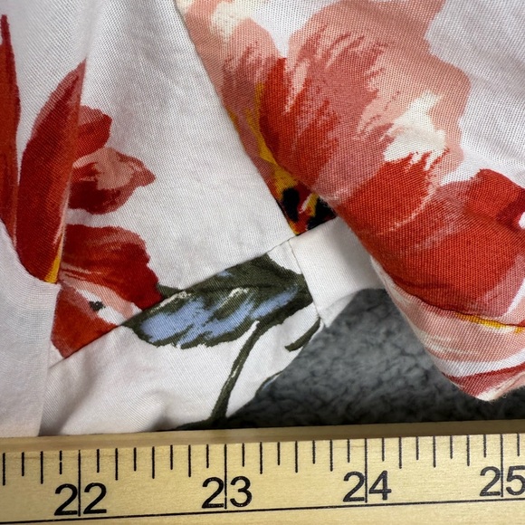 Lane Bryant belted peplum style top red floral size 24 preowned - Picture 6 of 10